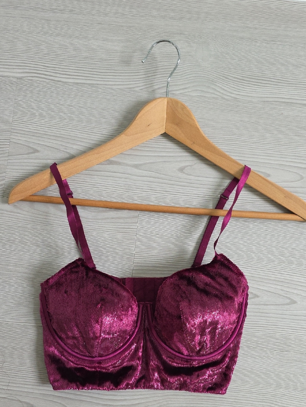Victoria's Secret Velvet Longline Bralette - Plum